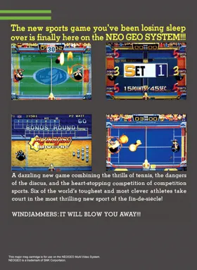 Windjammers / Flying Power Disc box cover back